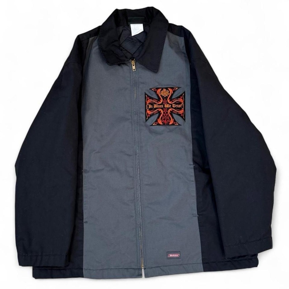 Vintage Dickies Quilted Lined Full Zip House Of Blues Flames Jacket Men's XL Y2K
